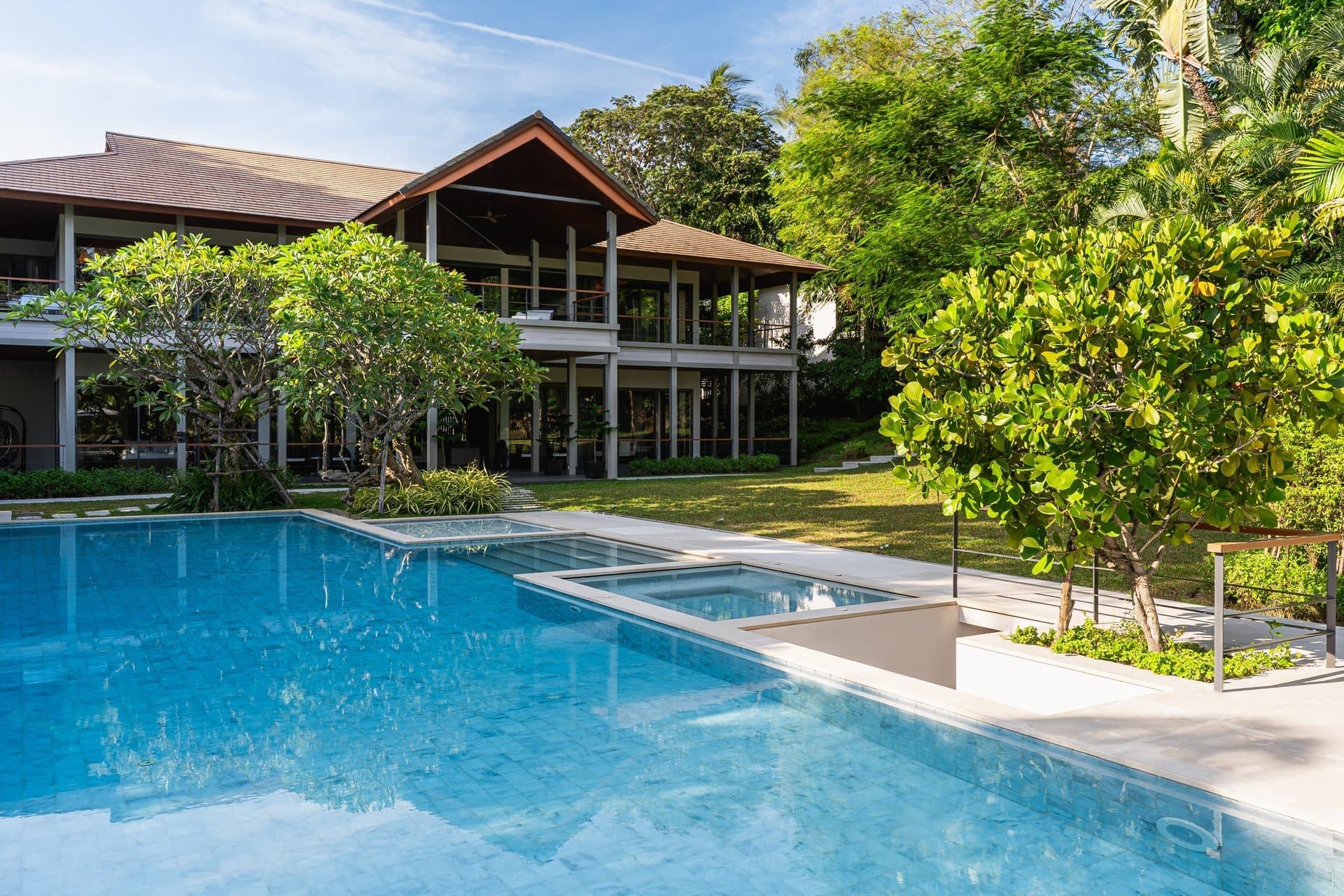 An Outdoor Jacuzzi in a Tropical Garden